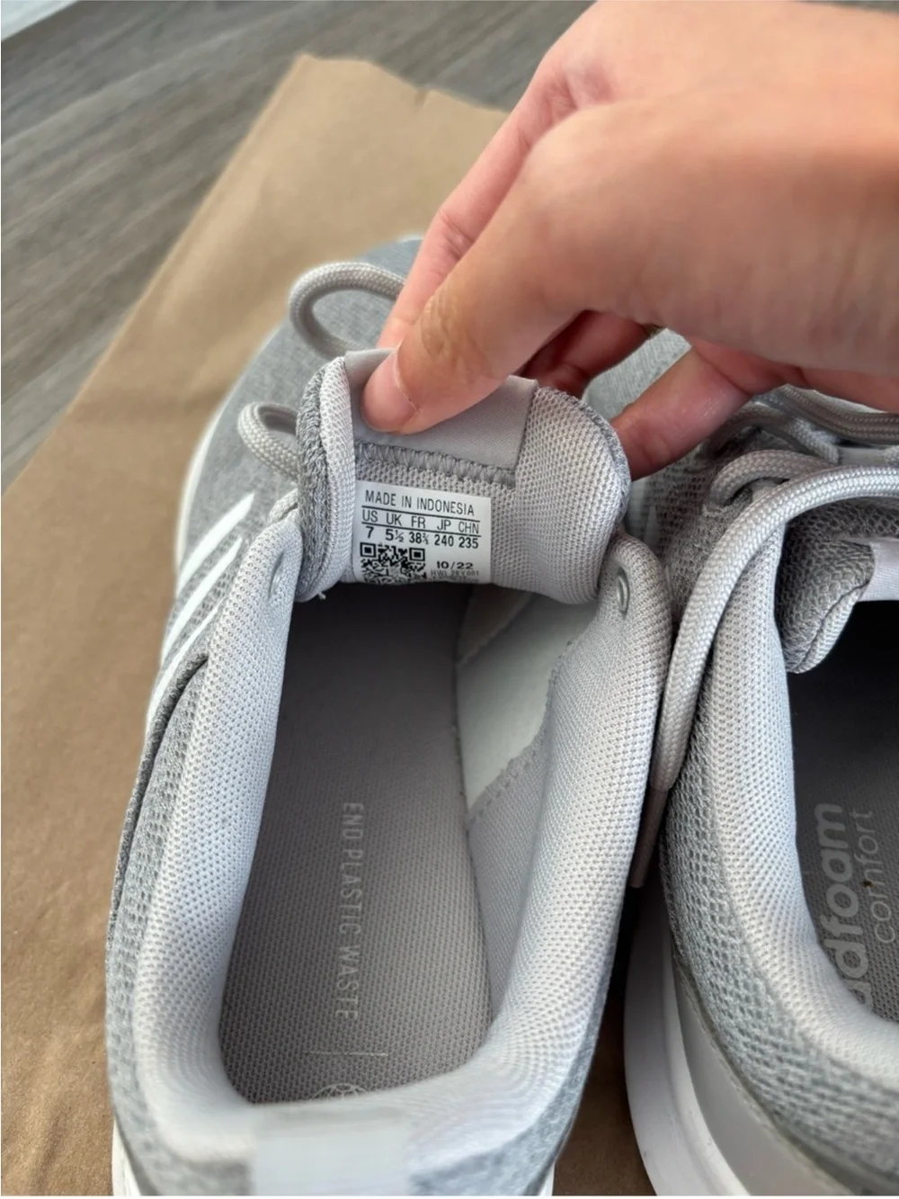 Adidas Women Gray Sneakers with White Stripes